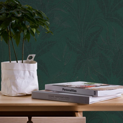 Galerie Welcome Home Green Botanical Leaves Wallpaper from B&Q