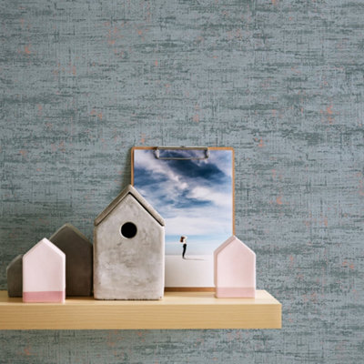 Galerie Welcome Home Green Industrial Chic Wallpaper from B&Q