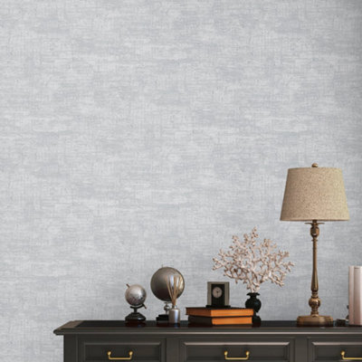 Galerie Welcome Home Silver Grey Industrial Chic Wallpaper from B&Q