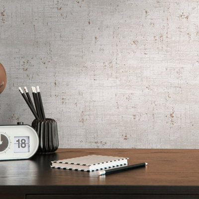 Galerie Welcome Home Beige Industrial Chic Wallpaper from B&Q