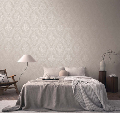 As Creation Bricoflor Non-Woven WallpaperDamask Wallpaper In Beige10,05 X 0,53 M from B&Q