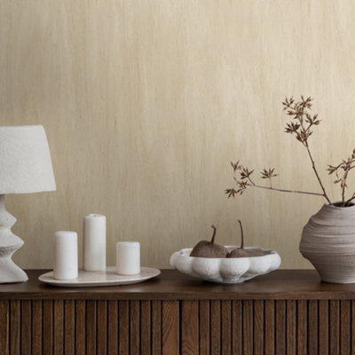 Galerie Beige Wood Effect Motif Wallpaper from B&Q