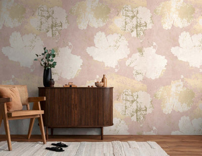 As Creation Bricoflor Non-Woven WallpaperFloral Wallpaper In BeigeCreamPink1,59 X 2,8 M from B&Q