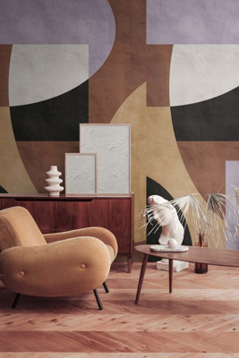 As Creation Bricoflor Non-Woven WallpaperFunky WallpaperModernRetroGeometric In BeigeBrownBlack1,59 X 2,8 M