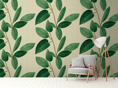 As Creation Bricoflor Non-Woven WallpaperLeaf & Palm Wallpaper In BrownGreen1,59 X 2,8 M from B&Q
