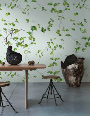 As Creation Bricoflor Non-Woven WallpaperLeaf & Palm Wallpaper In BlueBrownGreen1,59 X 2,8 M from B&Q