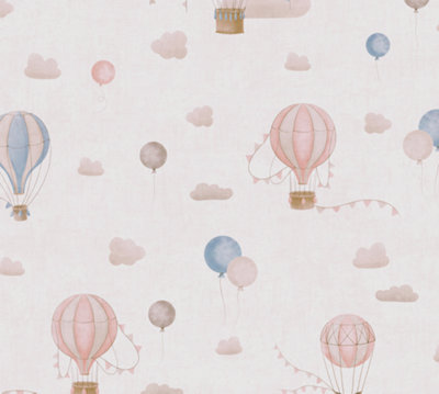 Hot Air Balloon Pastels Sky Clouds Wallpaper As Creation 77077-1 from B&Q