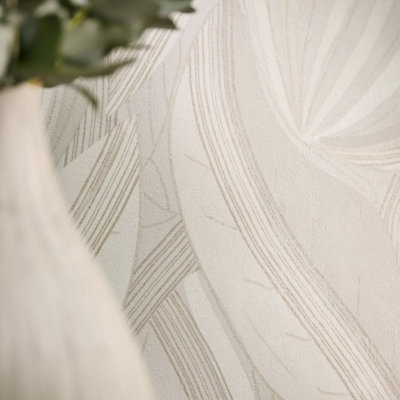 Galerie Horizon Cream Flowing Leaf Wallpaper from B&Q
