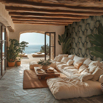 Galerie Horizon Brown Palm Leaf Wallpaper from B&Q