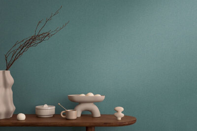 As Creation Bricoflor Non-Woven WallpaperPlain Wallpaper In BlueTurquoise10,05 X 0,53 M