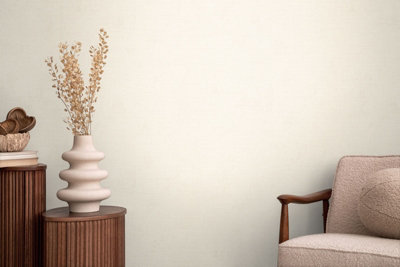 As Creation Bricoflor Non-Woven WallpaperPlain Wallpaper In BeigeWhite10,05 X 0,53 M from B&Q