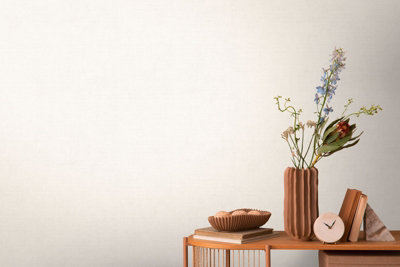 As Creation Bricoflor Non-Woven WallpaperPlain Wallpaper In BeigeWhite10,05 X 0,53 M from B&Q