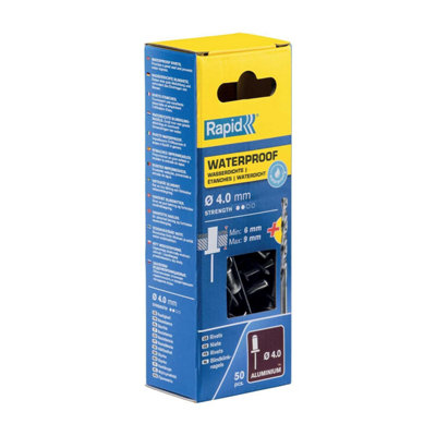 Rapid Waterproof Pop Rivets 4mm 12mm Pack of 50 - Image 9