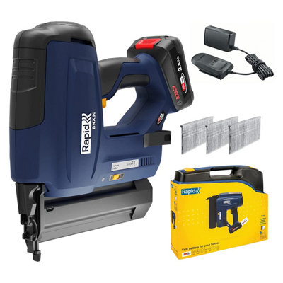 Rapid Bnx50 18V Power 4 All Bosch Battery Powered Brad Nailer Kit Cordless Nail Gun With 2.5Ah Battery, Charger & Case