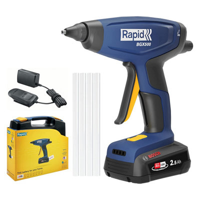 Rapid Bgx500 18V Power 4 All Bosch Battery Powered Cordless Glue Gun Kit With 2.5Ah BatteryCharger & Case from B&Q