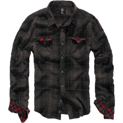 Brandit Checkshirt Duncan Brown / Black Size Small from B&Q