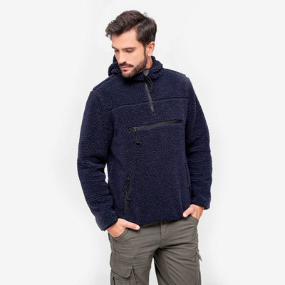 Brandit Teddyfleece Worker Pullover Navy Size Large from B&Q
