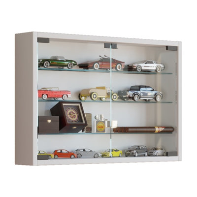 Vcm Unisex White Hanging Display Cabinet Wall Display Case Glass Mandosa In Size 3 - Image 2