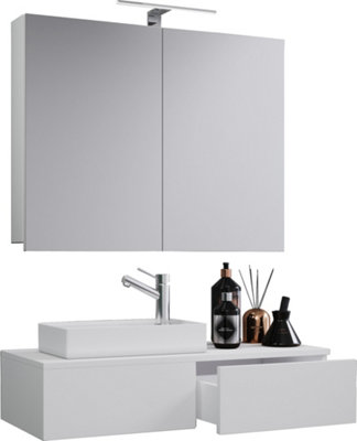 Vcm Unisex White 3Tlg Washroom Washbasin Gudas Cabinet In Small - Image 2