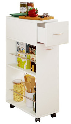Vcm Unisex White Kitchen Trolley Sevierwagen Tusal Drawer In Medium - Image 2