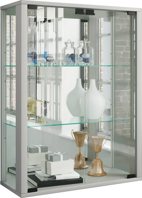 Vcm Wall Display Cabinet Glass Display Cabinet Udina Mirror from B&Q