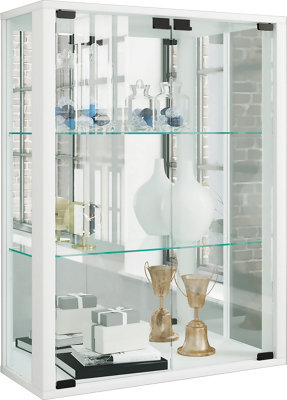 Vcm Wall Display Cabinet Glass Display Cabinet Udina Mirror from B&Q