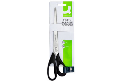 Q-Connect Ergonomic All Purpose Scissors 255mm Stainless Steel Blades Black Handle Kf02340 from B&Q