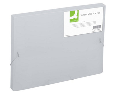 Q-Connect Elasticated Folder 25mm A4 Clear Kf02310 from B&Q