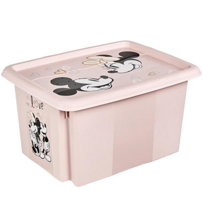 Keeeper Minnie Mouse Storage Box With Lid 15 Litre Nordic Pink from B&Q