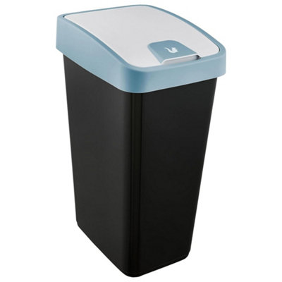 Keeeper Premium Waste Bin With Flip Lid 45 LitreBlack/blue from B&Q