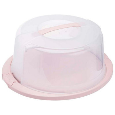 B&Q -  Pink Round Cake Container 38Cm With Lid