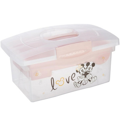 Keeeper Minnie Traveller Organising Storage Box With Lid Nordic Pink from B&Q