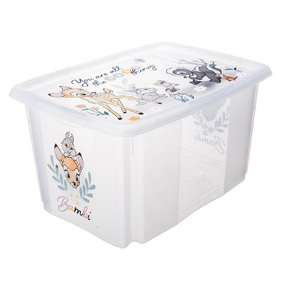Keeeper Bambi Turn Around Stackable Box With Lid 45 Litre Transparent from B&Q