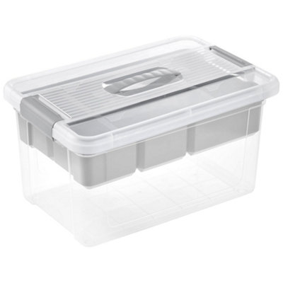 Keeeper Henri Organiser Box 16 Litre With HandleGrey from B&Q