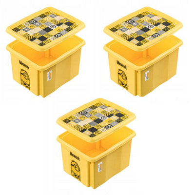 Set Of 3 Keeeper Minions Turning Stacking Box 15 LitreYellow from B&Q