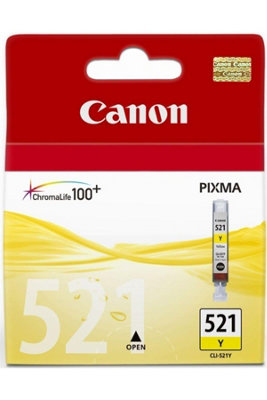 Canon Original Chromalife 100+ Yellow Ink Tank Cli-521YPackaging May Vary from B&Q