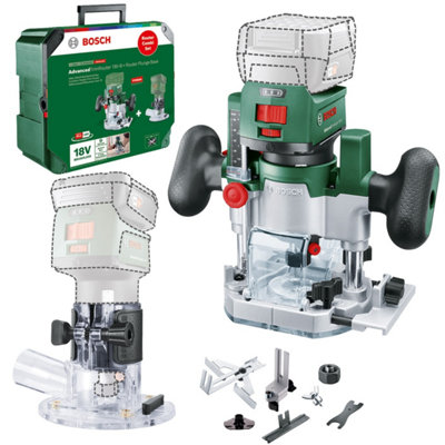 Bosch Cordless 18V Router + Plunge Base Advancedtrimrouter Combi Case 6 + 8mm - Bosch Power For All