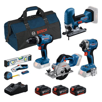 Bosch Pro Combo Gsb + Gdr + Gst + Gks + 3X Gba 4.0Ah + Gal 18V-40 + 13 Pcs from B&Q