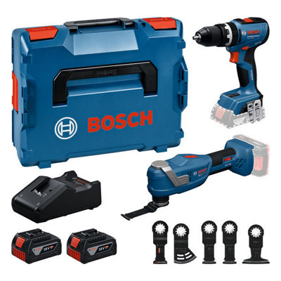 Bosch Pro Combo Kit Gop 18V-30 + Gsb 18V-65 + 2X5.0Ah + Gal 18V-40 + Starlock Blades L-Boxx 136 0615A500E2 from B&Q