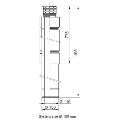 Viessmann Vertical Flue Terminal (110/150mm) 7373249. from B&Q