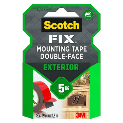 3M Scotch-Fix Exterior Red Mounting Tape (L)1.5M (W)19mm from B&Q