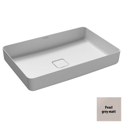 Kaldewei Miena Rectangular Countertop Wash Basin Bowl 380mm Grey (Basin Only) from B&Q