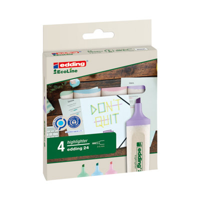 Edding E-24/4S Ecoline Highlighter Set Pastel (Pack Of 4) - from B&Q