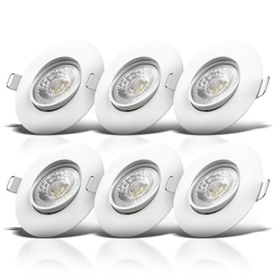 B.k.licht Set Of 6 Recessed Lights Led Downlights Spotlights Adjustable Warm White 4,9W 480Lm from B&Q