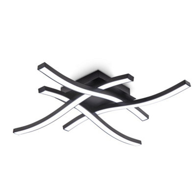 B.k.licht Mains-Powered Led Black Neutral White Light Ceiling Lamp from B&Q