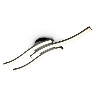 B.k.licht Mains-Powered Led Black Warm White Light Ceiling Lamp from B&Q