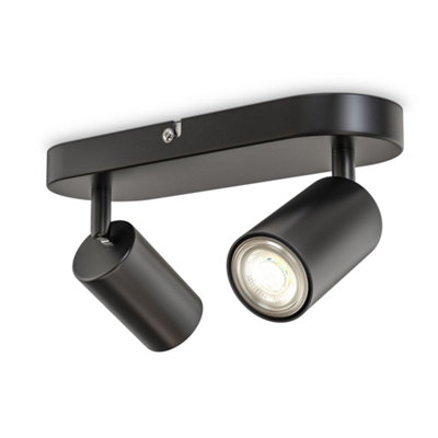B.k.licht Bulb Socket Gu10 Black 2 Lamp Ceiling Lamp from B&Q