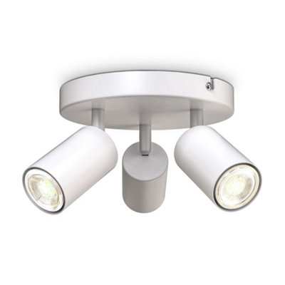B.k.licht Bulb Socket Gu10 White 3 Lamp Ceiling Lamp from B&Q