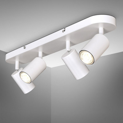 B.k.licht White 4 Way Ceiling Light Gu10 Lamp Metal Kitchen Hallway from B&Q