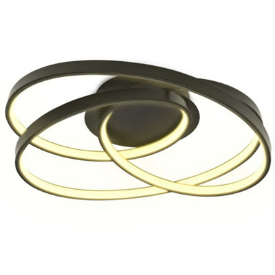 B.k.licht Mains-Powered Led Black Ip44 Ceiling Lamp from B&Q